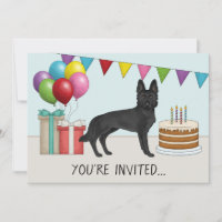 Anniversaire Coloré Chien Berger Allemand Noir Mig