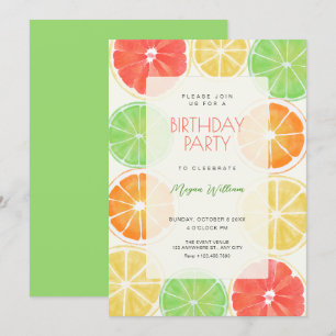 Invitation Anniversaire coloré de citron