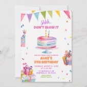 Invitation Anniversaire coloré de la fête Surprise (Devant)