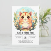 Invitation Anniversaire coloré du hamster en ligne (Debout devant)