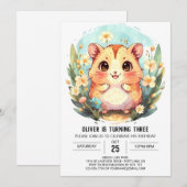 Invitation Anniversaire coloré du hamster en ligne (Devant / Derrière)