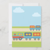 Invitation Anniversaire coloré du train (Dos)