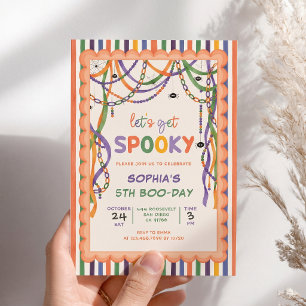 Invitation Anniversaire Coloré Halloween Effrayant Et Amusant