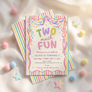 Invitation anniversaire colorée fille trop amusant