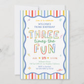 Invitation anniversaire colorée Trois fois plus de (Devant)