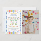 Invitation anniversaire colorée Trois fois plus de (Devant)
