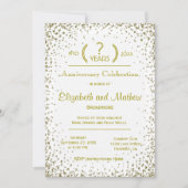 Invitation Anniversaire | Confettis dorés (Devant)