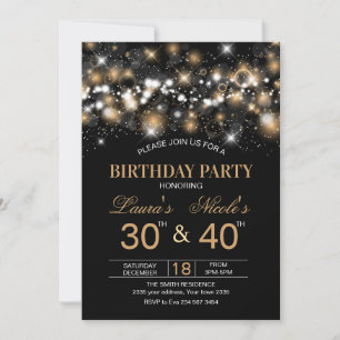 Invitation anniversaire conjoint adulte paillettes