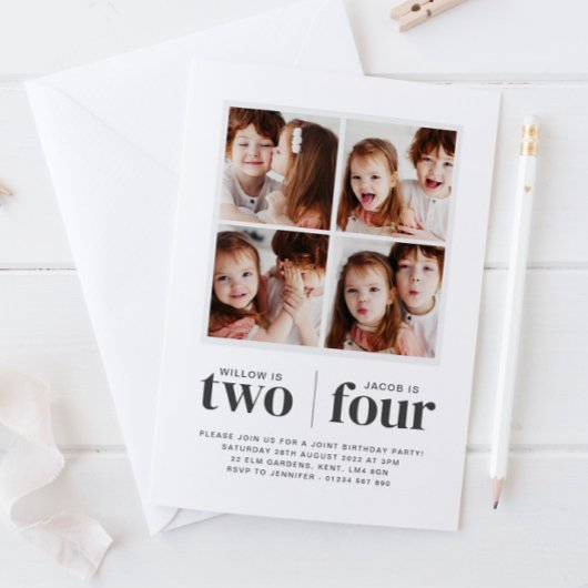 Invitation anniversaire conjoint avec collage de p