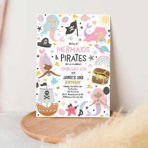 Invitation Anniversaire conjoint de frère et soeur Sirène et 