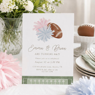 Invitation Anniversaire conjoint de frères et sœurs de footba