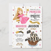 Invitation Anniversaire conjoint de frères et soeurs princess (Devant)
