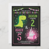 Invitation Anniversaire conjoint de la princesse dinosaure ga (Devant)