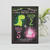 Invitation Anniversaire conjoint de la princesse dinosaure ga (Debout devant)