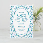 Invitation Anniversaire conjoint des enfants avec des couleur (Debout devant)