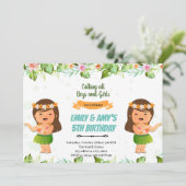 Invitation Anniversaire conjoint des filles ou des jumelles d (Debout devant)