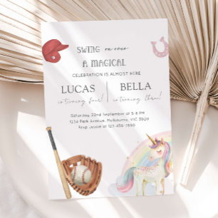 Invitation Anniversaire conjoint des frères et sœurs de baseb