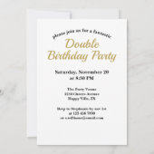 Invitation Anniversaire conjoint Double plaisir Noir Or (Dos)
