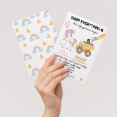 Invitation Anniversaire conjoint Licorne et fête de construct