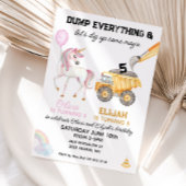 Invitation Anniversaire conjoint Licorne et fête de construct