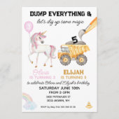 Invitation Anniversaire conjoint Licorne et fête de construct (Devant)