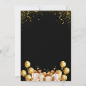 Invitation Anniversaire conjoint moderne noir et or (Dos)