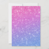 Invitation Anniversaire conjoint rose et bleu pailleté disco (Dos)