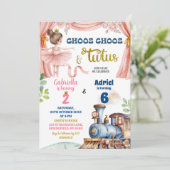 Invitation Anniversaire conjoint train et Ballerina (Debout devant)