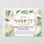 Invitation Anniversaire conjoint Wild One Jungle Verdure & Or (Devant)