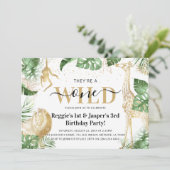 Invitation Anniversaire conjoint Wild One Jungle Verdure & Or (Debout devant)