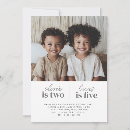 Invitation anniversaire conjointe - Script (Devant)