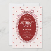 Invitation Anniversaire coquette (Devant)