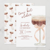Invitation Anniversaire Coquette Martini (Devant / Derrière)