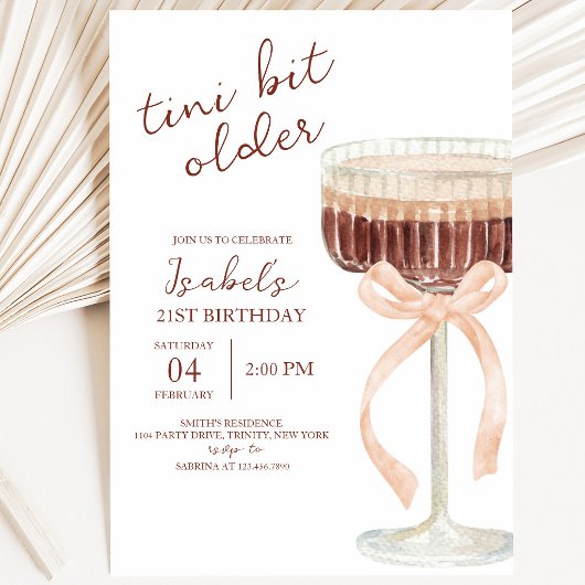 Invitation Anniversaire Coquette Martini