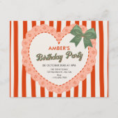 Invitation Anniversaire coquette vintage (Devant)