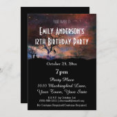 Invitation Anniversaire cosmique d'Halloween (Devant / Derrière)