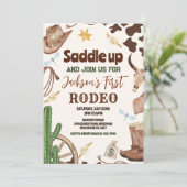 Invitation Anniversaire Cow-boy Sauvage de Premier Rodéo de l (Debout devant)