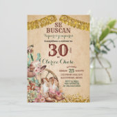 Invitation Anniversaire Cowboy Floral Boho Country Western (Debout devant)