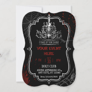 Invitation Anniversaire creepy gothique halloween 