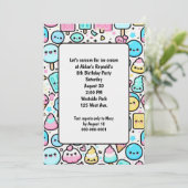 Invitation Anniversaire Crème glacée Cone et Doodles de coqui (Debout devant)