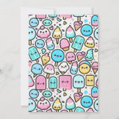 Invitation Anniversaire Crème glacée Cone et Doodles de coqui (Dos)