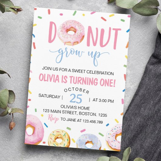 Invitation Anniversaire Croissance De Donut