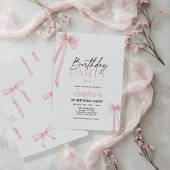 Invitation Anniversaire Cute Rose Bow