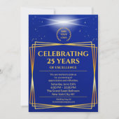 Invitation Anniversaire d'affaires moderne Marine Blue Design (Devant)