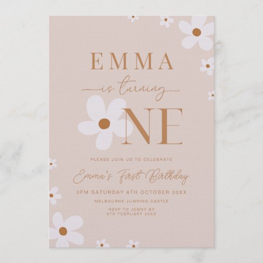 Invitation anniversaire Daisy Modèle éditable (Devant)