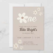 Anniversaire Daisy naturel Boho Retro Vibes