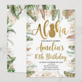 Invitation Anniversaire d'Aloha, Anniversaire de Luau, N'impo (Devant / Derrière)