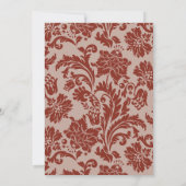 Invitation anniversaire damas cuivre rouille (Dos)