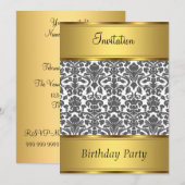Invitation Anniversaire Damassé (Devant / Derrière)