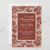 Invitation anniversaire damassé rouille de cuivre (Devant)